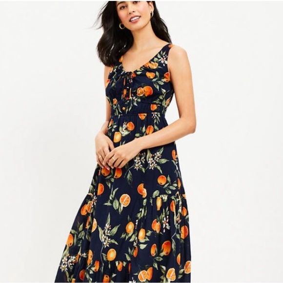 LOFT Dresses & Skirts - NWT LOFT Orange Print Dress 16 Petite